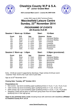 Cheshire County W.P &amp; S.A. Macclesfield Leisure Centre Sunday, 23