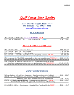 Gulf Coast Star Realty  22114 Hwy 457 Sargent, Texas  77414