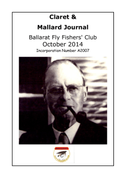 Claret &amp; Mallard Journal October 2014