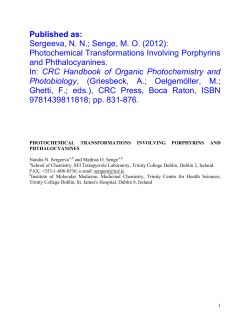 Published as: Sergeeva, N. N.; Senge, M. O. (2012): and Phthalocyanines.