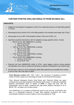 FURTHER POSITIVE DRILLING RESULTS FROM NICANDA HILL
