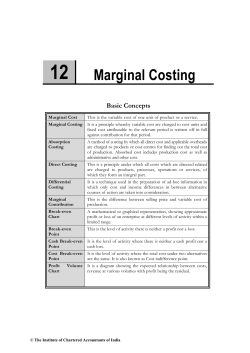 12 Marginal Costing  Basic Concepts