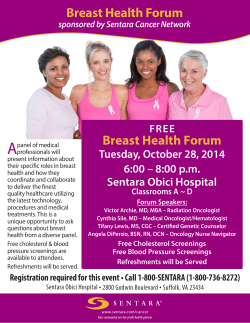 A  Breast Health Forum Tuesday, October 28, 2014