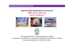 Competency Based Curriculum National Skills Qualifications Framework NSQF Level 4 (Class XII)
