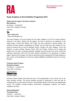 Royal Academy of Arts Exhibition Programme 2015