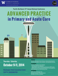AdvAnced PrActice in Primary and Acute care Thursday – Saturday