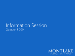 Information Session October 8 2014