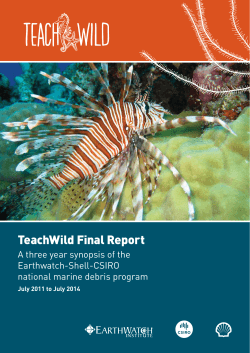 TeachWild Final Report A three year synopsis of the Earthwatch-Shell-CSIRO