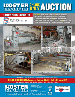 AUCTION ONLY ONLINE CUSTOM METAL FABRICATOR