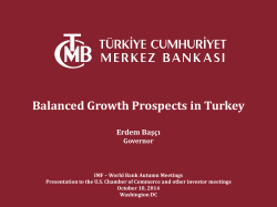 Balanced Growth Prospects in Turkey  Erdem Başçı Governor