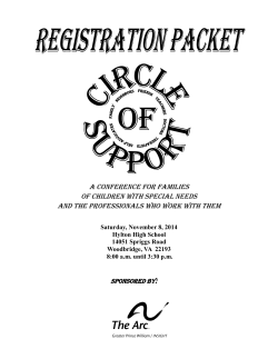 A CONFERENCE FOR FAMILIES OF CHILDREN WITH SPECIAL NEEDS