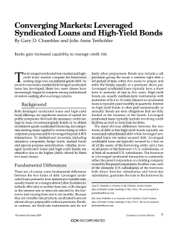 T Converging Markets: Leveraged Syndicated Loans and High-Yield Bonds