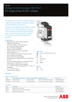 Voltage monitoring relays CM-EFS.2 For single-phase AC/DC voltages