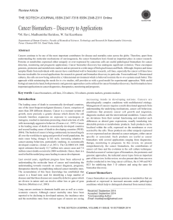 Cancer Biomarkers – Discovery to Applications Abstract