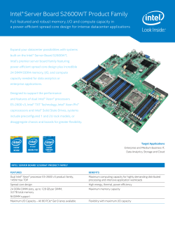 Intel Server Board S2600WT Product Family ®