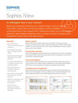 Sophos iView An intelligent view of your network