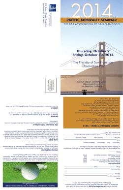 2014 PACIFIC ADMIRALTY SEMINAR Thursday, October 9 Friday, October 10, 2014
