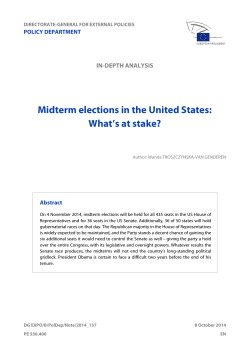 Midterm elections in the United States: What’s at stake? IN-DEPTH ANALYSIS POLICY DEPARTMENT
