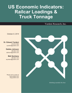 US Economic Indicators: Railcar Loadings &amp; Truck Tonnage Yardeni Research, Inc.