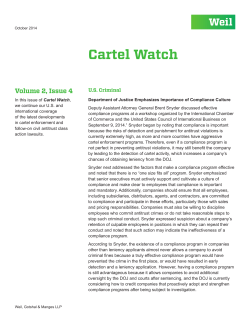Cartel Watch Volume 2, Issue 4 U.S. Criminal