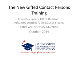The New Gifted Contact Persons Training