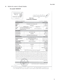 1  Notice for users in Saudi Arabia For model: 7265NGW