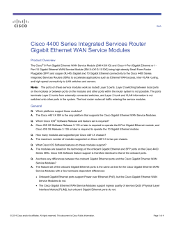 Cisco 4400 Series Integrated Services Router Gigabit Ethernet WAN Service Modules