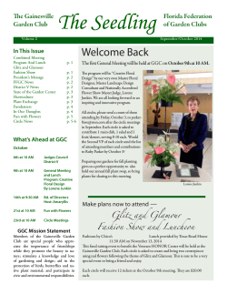 The Seedling Welcome Back The Gainesville Florida Federation
