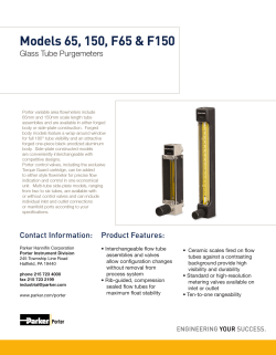 Models 65, 150, F65 &amp; F150 Glass Tube Purgemeters
