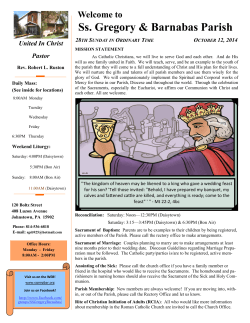 Ss. Gregory &amp; Barnabas Parish Welcome to  United In Christ