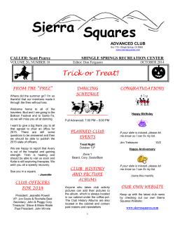 Sierra Squares  Trick or Treat! ADVANCED CLUB