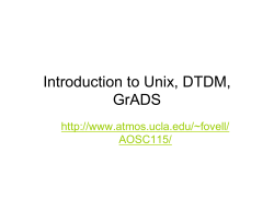 Introduction to Unix, DTDM, GrADS  AOSC115/