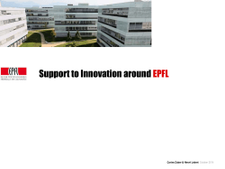 Ecole Polytechnique Fédérale de Lausanne Support to Innovation around