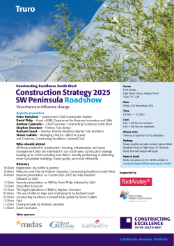 Truro Construction Strategy 2025 SW Peninsula Roadshow