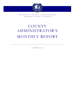 COUNTY ADMINISTRATOR’S MONTHLY REPORT
