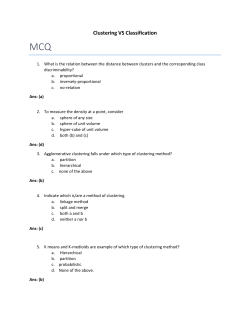 MCQ Clustering VS Classification