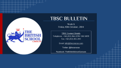 TBSC BULLETIN Week 6 Friday 10th October, 2014