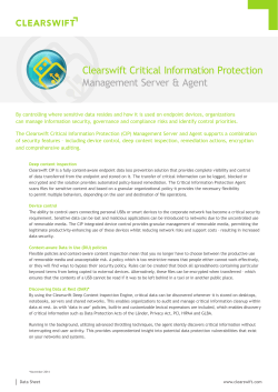 Clearswift Critical Information Protection Management Server &amp; Agent