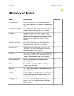 Glossary of Terms Glossary