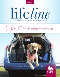 Quality  The Publication for the Friends of Canine Partners for Life Fall