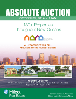ABSOLUTE AUCTION 130± Properties Throughout New Orleans