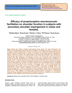 Efficacy of proprioceptive neuromuscular facilitation on shoulder function in subjects with