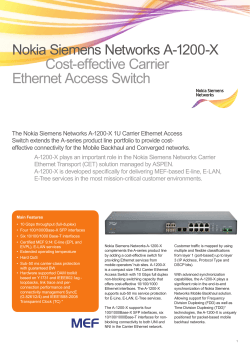 Nokia Siemens Networks A-1200-X Cost-effective Carrier Ethernet Access Switch