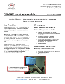 IVAL-BHTC Hepatocyte Workshop