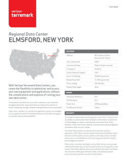 ELMSFORD, NEW YORK Regional Data Center Fact Sheet