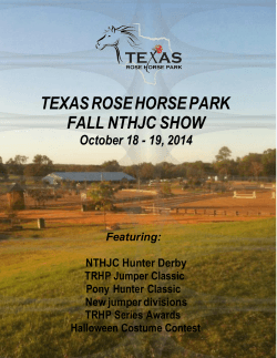 TEXAS ROSE HORSE PARK FALL NTHJC SHOW October 18 - 19, 2014