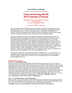 Texas Archeology Month 2014 Calendar of Events