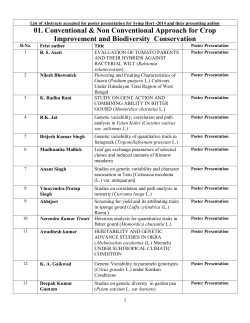 01. Conventional &amp; Non Conventional Approach for Crop