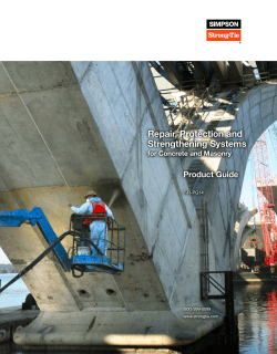 Repair, Protection and Strengthening Systems Product Guide for Concrete and Masonry