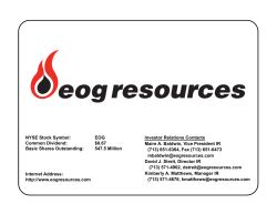 NYSE Stock Symbol: EOG Investor Relations Contacts Common Dividend: